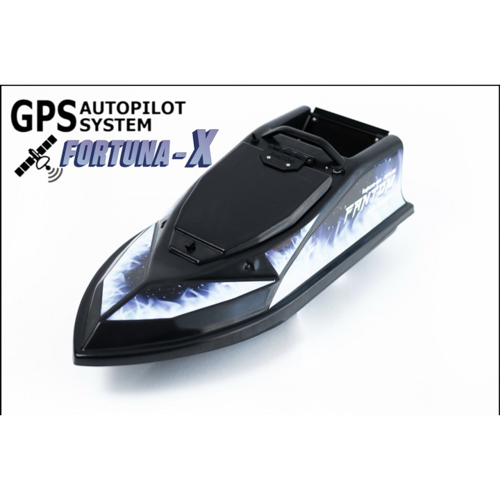 Кораблик Фантом Модерн з GPS автопілотом Fortuna X Чорний з блакитними наклейками