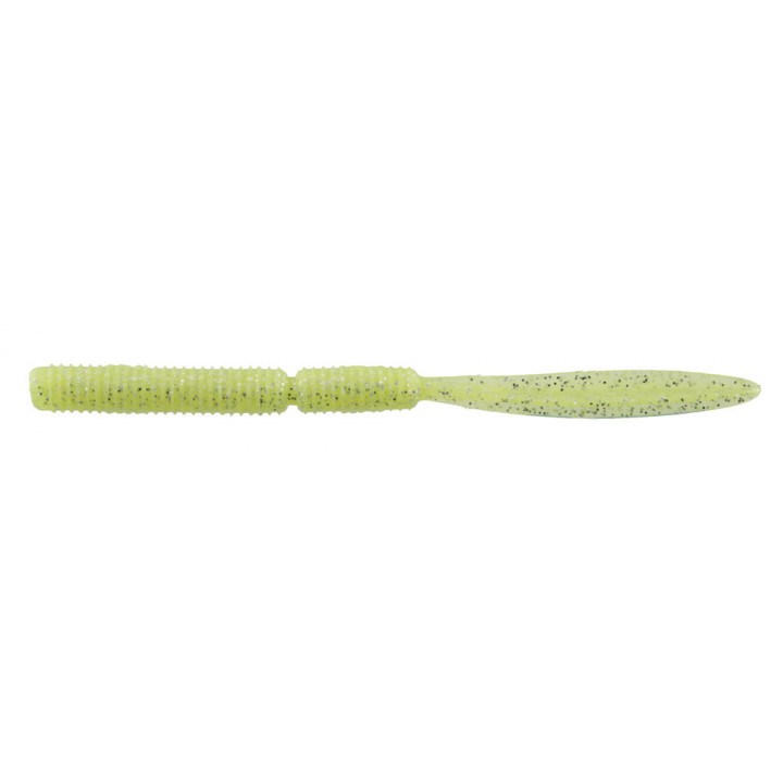 Силикон Jackall Peke Peke Long 2.5” SQ Glow Chartreuse Silver Flake 8 шт