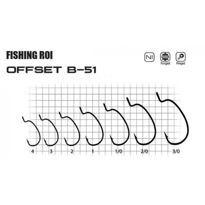 Крючки Fishing ROI Offset B51 2