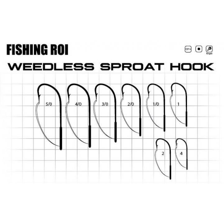 Крючки Fishing ROI Weedless Sproat 5/0