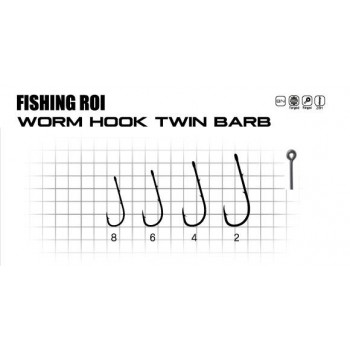 Гачки Fishing ROI worm hook twin barb 4