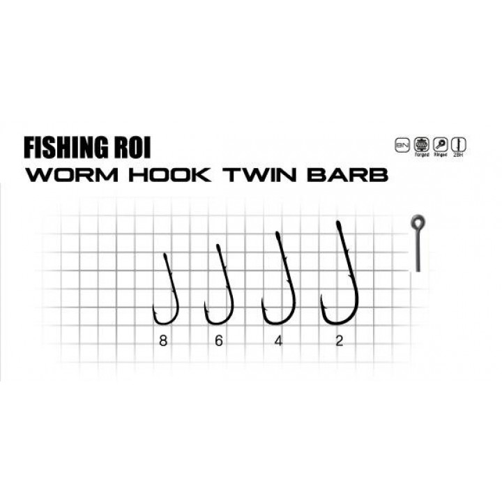 Гачки Fishing ROI worm hook twin barb 6