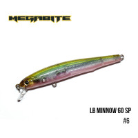 Воблер Megabite LB Minnow 60mm 3.2g до 0.8m 6