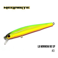 Воблер Megabite LB Minnow 80mm 5.5g до 0.8m 3
