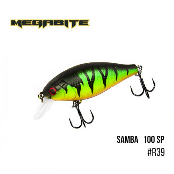 Воблер Megabite Samba 100 SP 60mm 14.8g до 1m R39