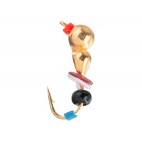 Мормышка вольфрамовая Flagman Самка мурашки с ушком пайетки и кембрик 3mm Золото