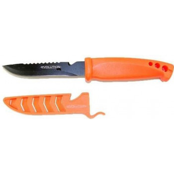 Нож Gambler Evolution 4" Bait Knife Orange Handle, Black Blade, Orange Sheath
