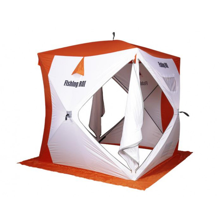 Палатка для зимней рыбалки Fishing ROI Cyclone-2 Куб (180*180*205см) white-orange