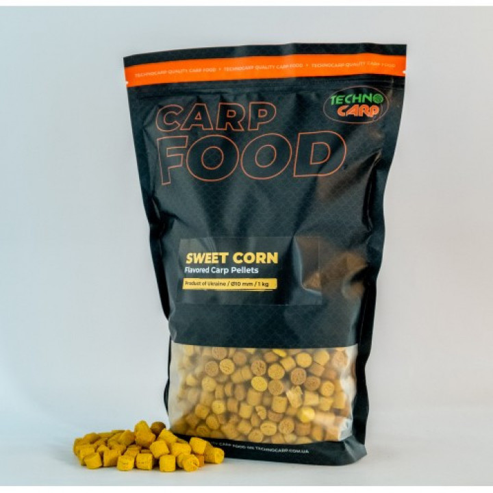 Пеллетc Технокарп Flavored Carp Pellets 1kg 10mm Sweetcorn