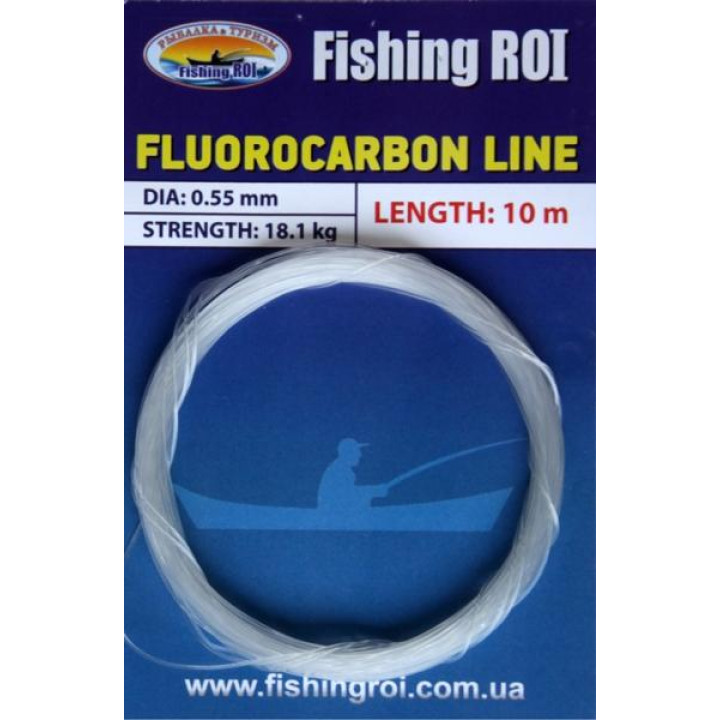 Поводковий матеріал Fishing ROI Fluorocarbon line 0.45mm 10m