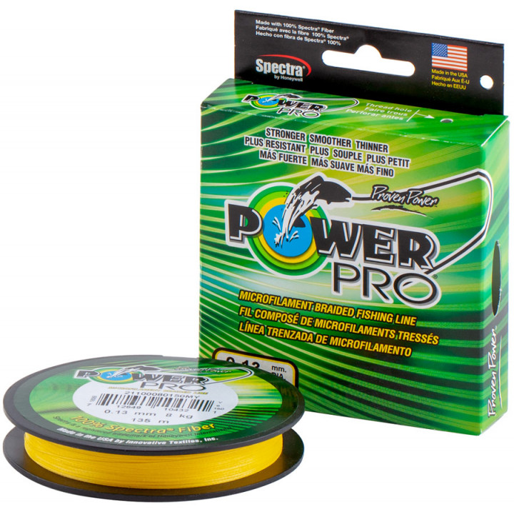 Шнур Power Pro 135m Hi-Vis Yellow 0.06mm 3kg/6.5lb