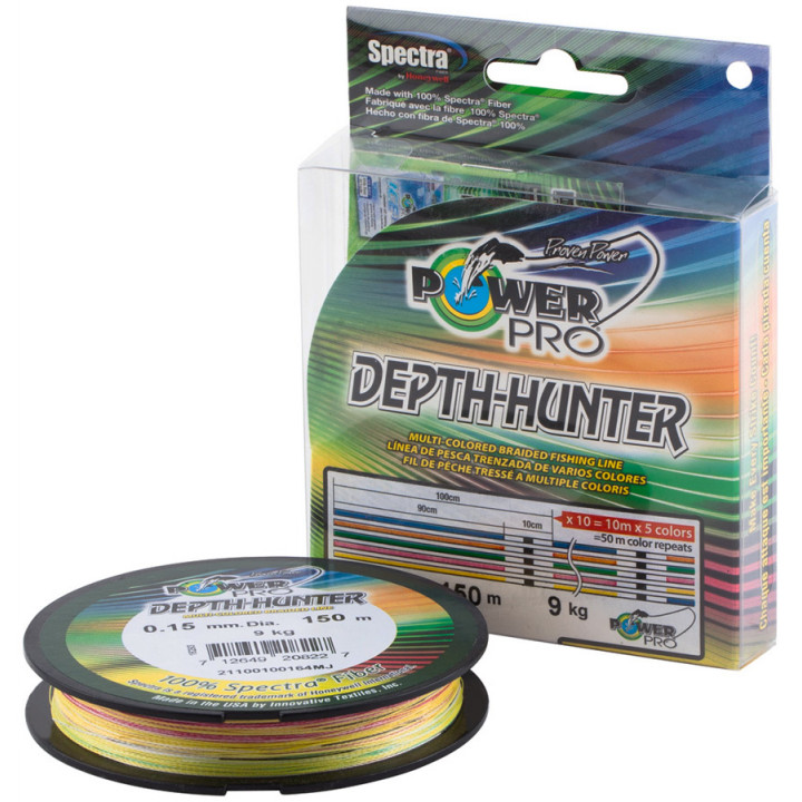 Шнур Power Pro Depth-Hunter Multi Color 150m 0,10mm 5kg