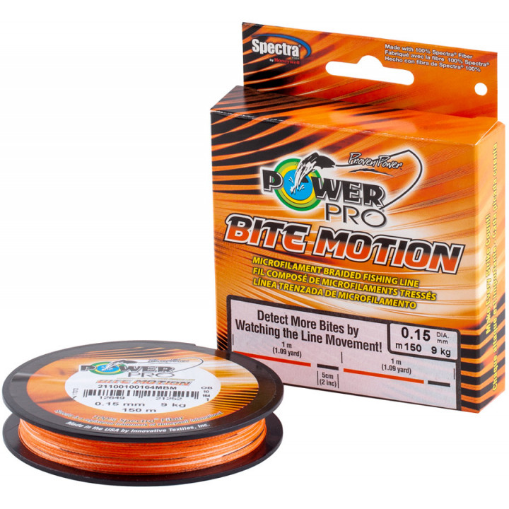 Шнур Power Pro Bite Motion 150m Orange/Black 0.06mm 3kg/6.5lb