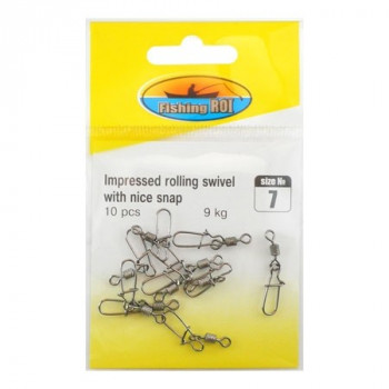 Вертлюг с карабином Fishing ROI Impressed rolling swivel with nice snap №4