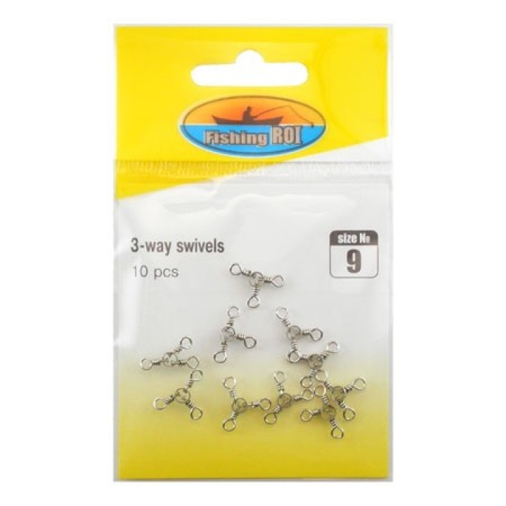 Потрійний Вертлюг Fishing ROI 3-way swivels №10