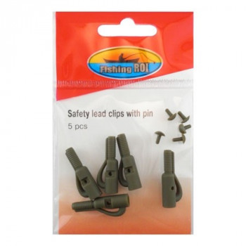 Безопасная клипса Fishing ROI Safety lead clips with pin (green)