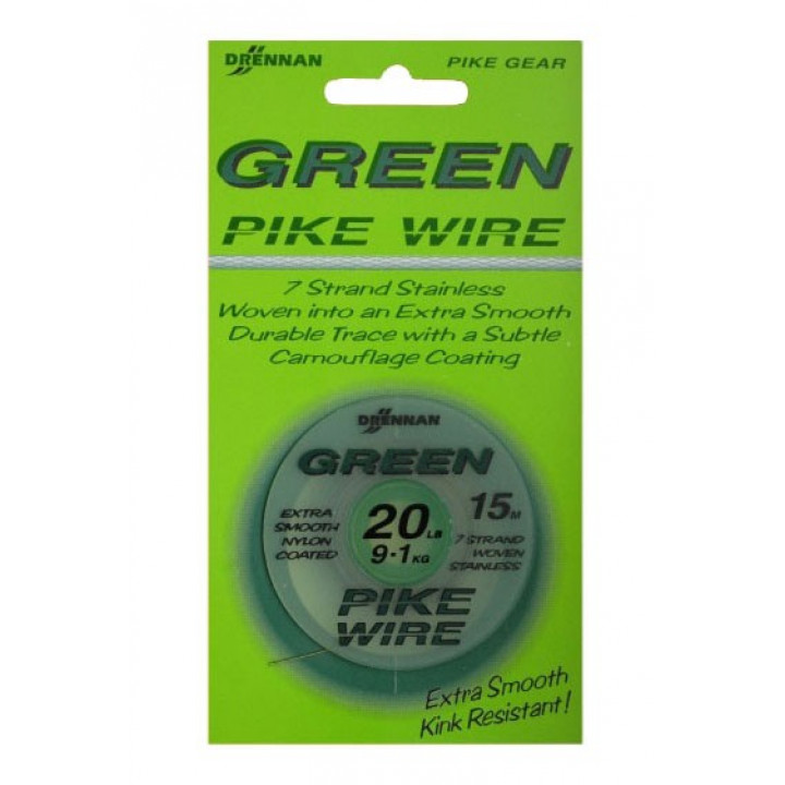 DRENNAN Поводковый материал для хищника Green Pike Wire 20lb