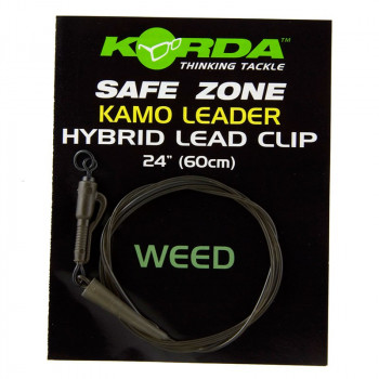 Оснащення KORDA Hybrid Lead Clip Leader 100cm 40lb Weedy