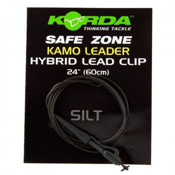 Оснащення KORDA Hybrid Lead Clip Leader 100cm 40lb Silt