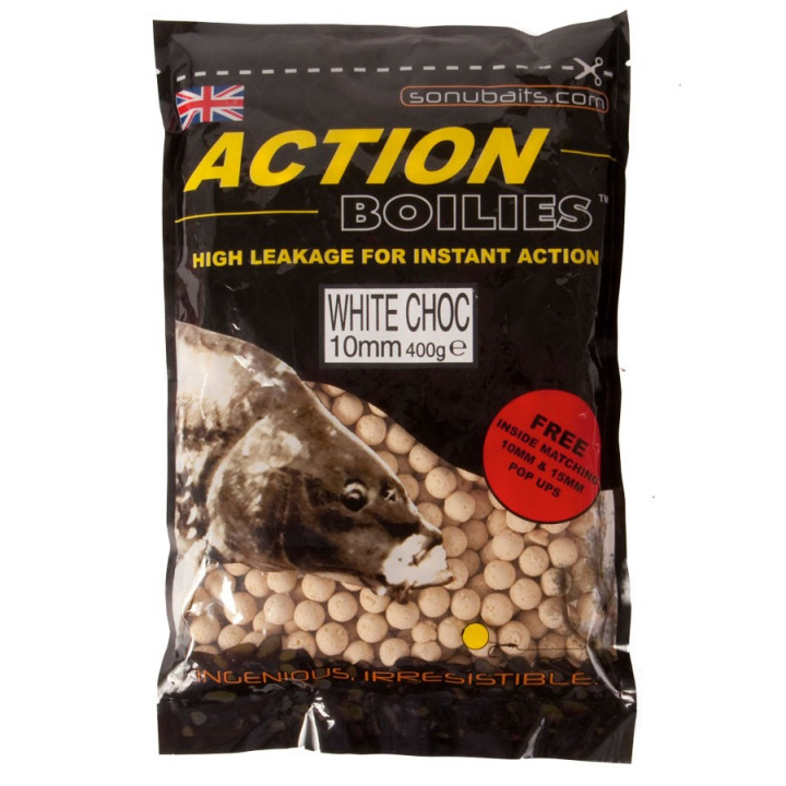 SONUBAITS Бойлы ACTION BOILIES 500g 10mm White Chocolate