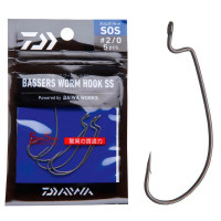 DAIWA Крючки Bassers Worm Hook SOS 2/0
