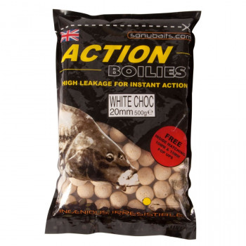 SONUBAITS Бойлы ACTION BOILIES 500g 20mm White Chocolate