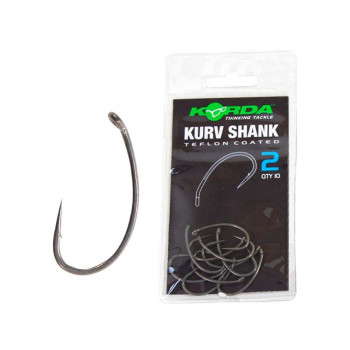 Крючки Korda - Kurv Shank Hook с тефлоновым покрытием №12