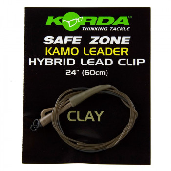 Оснащення KORDA Hybrid Lead Clip Leader 100cm 40lb Clay