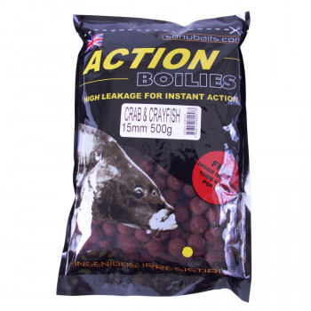 SONUBAITS Бойлы ACTION BOILIES 500g 15mm Crab and Crayfish