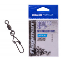 Flagman фидерная застежка с вертлюгом German snap M