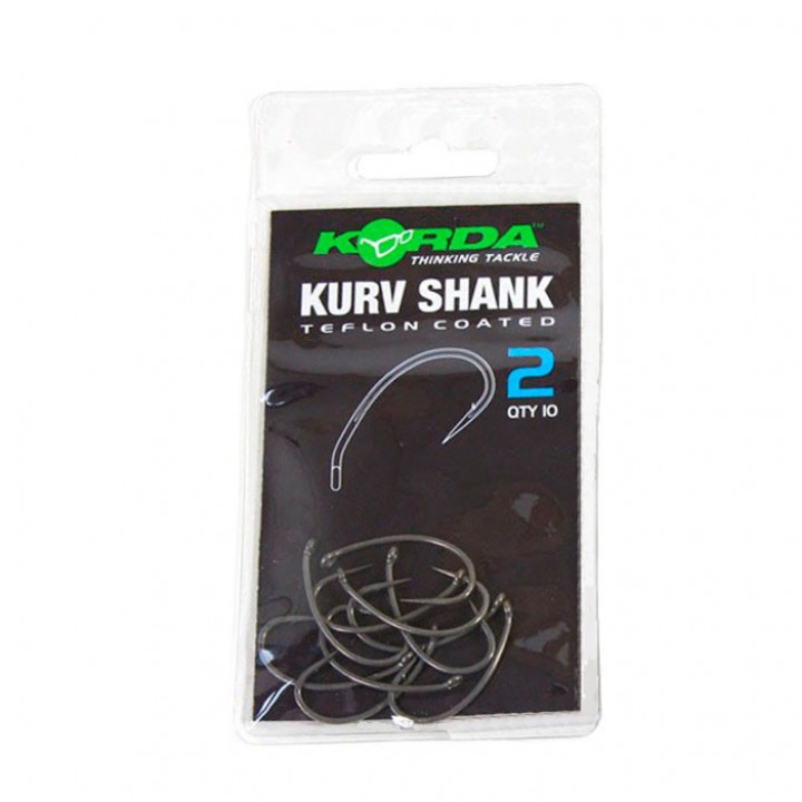 Крючки Korda - Kurv Shank Hook с тефлоновым покрытием №10