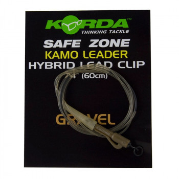Оснащення KORDA Hybrid Lead Clip Leader 100cm 40lb Gravel