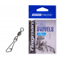 Flagman фідерна застібка з вертлюгом Link Swivels M