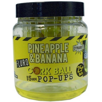 Бойли Dynamite Baits Pop-Ups Corkball Fluro Yellow Pineapple & Banana 15mm
