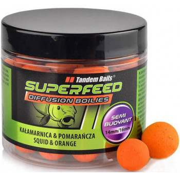 Бойли Tandem Baits Super Feed Diffusion Boilies 14mm/16mm Mix 90g Squid & Orange