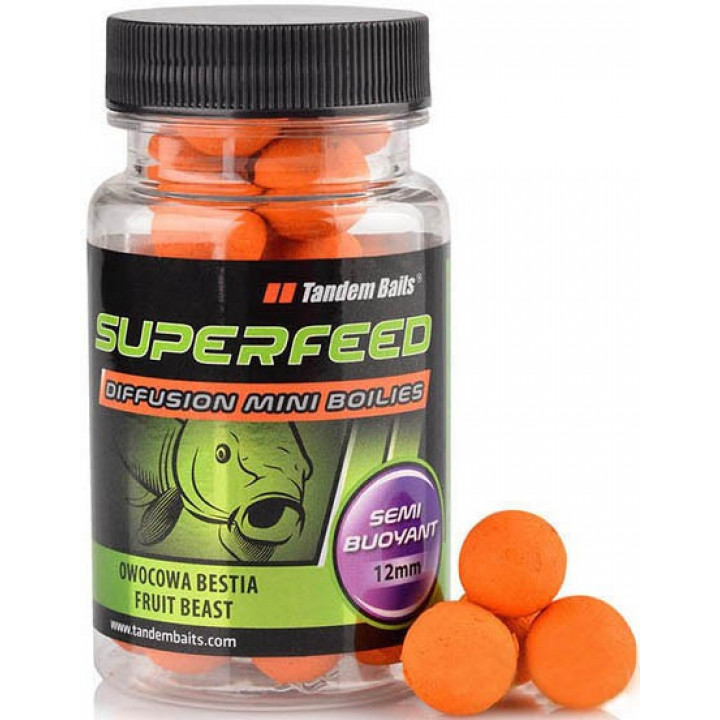 Бойли Tandem Baits Super Feed Diffusion Mini Boilies 12mm 40g Fruit Beast