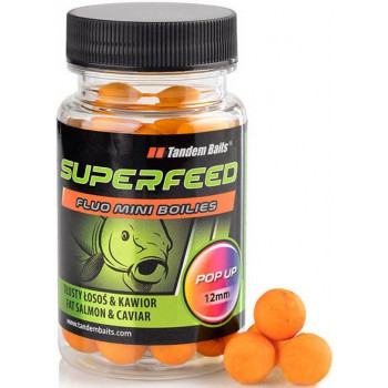 Бойли Tandem Baits SF Fluo Mini Pop-Up Boilies 12mm 35g Fat Salmon & Caviar