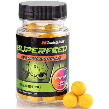 Бойли Tandem Baits SF Fluo Mini Pop-Up Boilies 12mm 35g Indiana Hot Spice