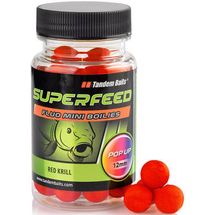 Бойли Tandem Baits SF Fluo Mini Pop-Up Boilies 12mm 35g Red Krill