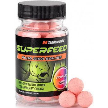 Бойли Tandem Baits SF Fluo Mini Pop-Up Boilies 12mm 35g Strawberry Cream