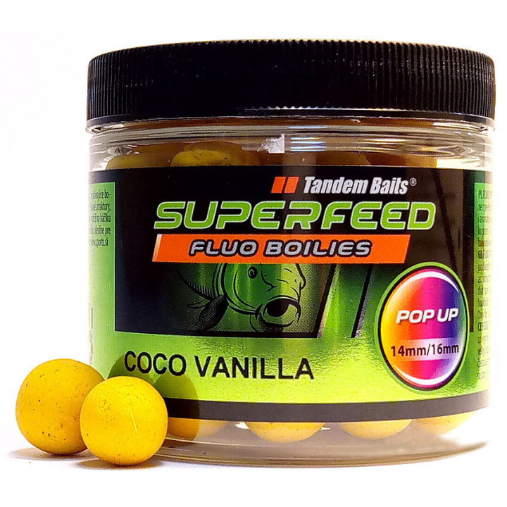 Бойли Tandem Baits SF Fluo Pop-Up 14mm/16mm Mix 90g Coco Vanilla