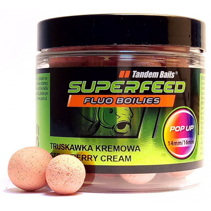 Бойли Tandem Baits SF Fluo Pop-Up 14mm/16mm Mix 90g Strawberry Cream