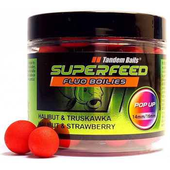 Бойли Tandem Baits SF Fluo Pop-Up 14mm/16mm Mix 90g Halibut & Strawberry