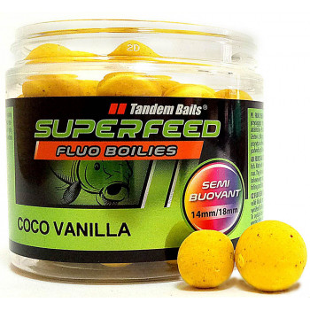 Бойли Tandem Baits SF Fluo Wafters Boilies 14mm/18mm Mix 90g Coco Vanilla