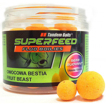 Бойли Tandem Baits SF Fluo Wafters Boilies 14mm/18mm Mix 90g Fruit Beast