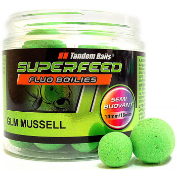 Бойли Tandem Baits SF Fluo Wafters Boilies 14mm/18mm Mix 90g GLM Mussell