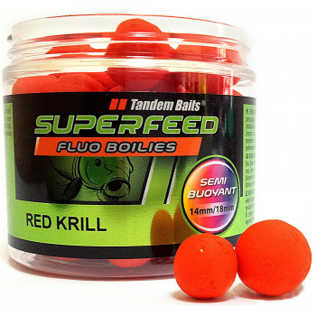 Бойли Tandem Baits SF Fluo Wafters Boilies 14mm/18mm Mix 90g Red Krill