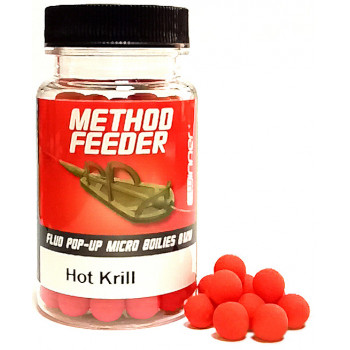 Бойлы Winner Method Feeder Fluo Pop-Up Micro Boilies 8mm 35g Hot Krill