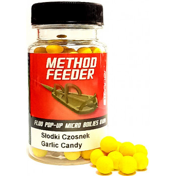 Бойли Winner Method Feeder Fluo Pop-Up Micro Boilies 8mm 35g Garlic Candy