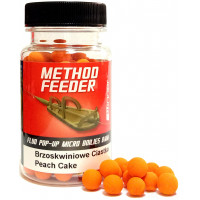 Бойли Winner Method Feeder Fluo Pop-Up Micro Boilies 8mm 35g Peach Cake